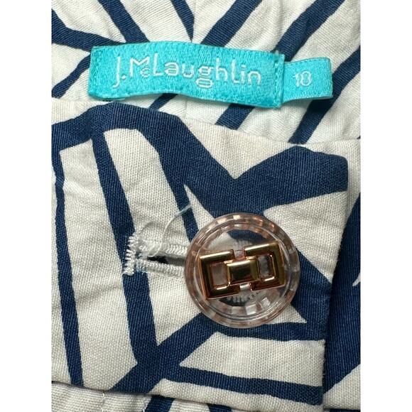 J McLaughlin Sz 10 Tropical‎ Palm Leaf Pants stretch Coastal Aloha Made in USA - Picture 4 of 9